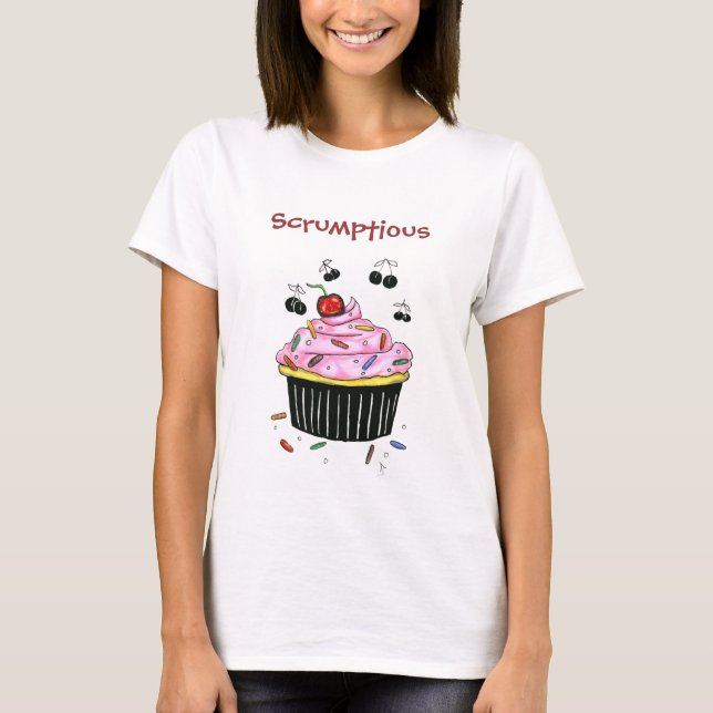 Camiseta T-shirt deliciosa da boneca do cupcake (Frente)