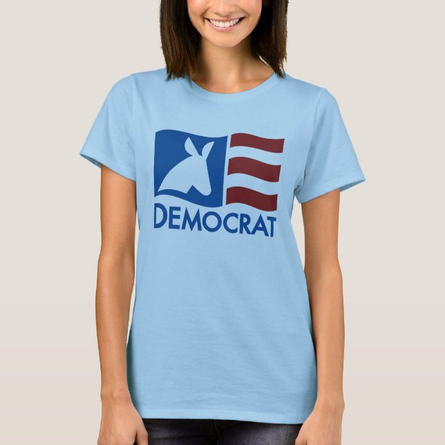 Camiseta T-shirt Democrática da bandeira (Frente)
