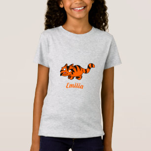 Camiseta T-Shirt Desenho De Tigre Laranja-Cute