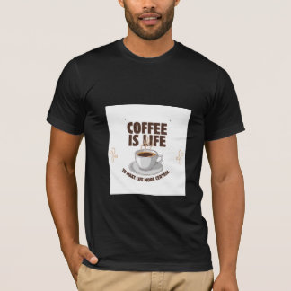 Camiseta t-shirt design coffee is life design art