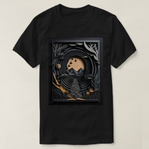Camiseta T-shirt Design de arte em papel 3D