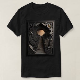 Camiseta T-shirt Design de arte em papel 3D