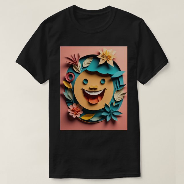 Camiseta T-shirt Design de arte em papel 3D (Frente do Design)