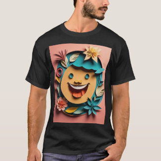 Camiseta T-shirt Design de arte em papel 3D