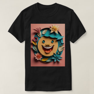 Camiseta T-shirt Design de arte em papel 3D