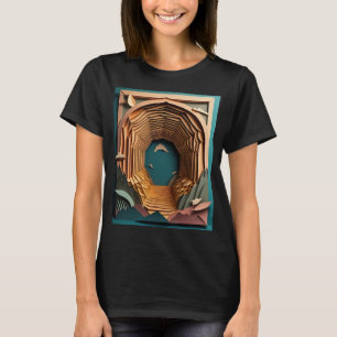 Camiseta T-shirt Design de arte em papel 3D