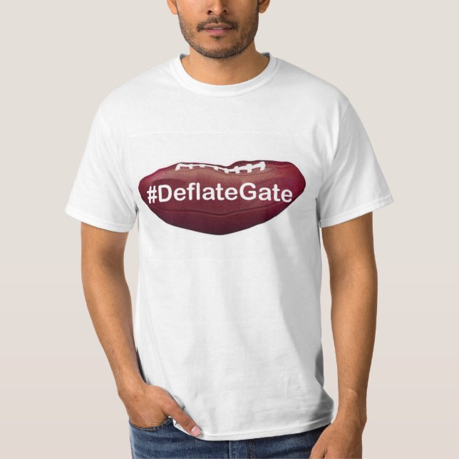 Camiseta T-shirt desinflado do #Deflategate do futebol (Frente)