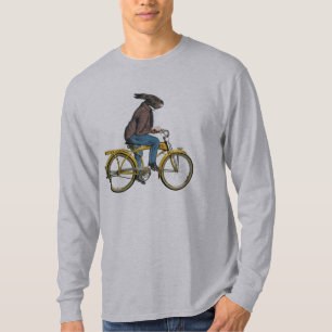 Camiseta T-Shirt Desportiva Engraçado Bicicleta de Coelho