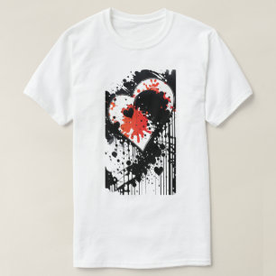 Camiseta T-Shirt dia de os namorados Black and Red Holiday