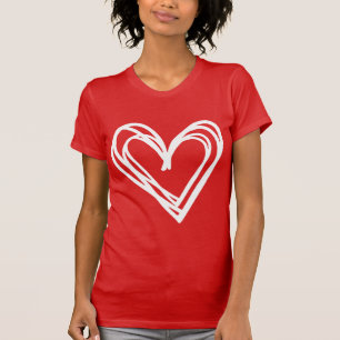 Camiseta T-shirt dia de os namorados com coração para uma r