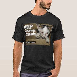 Camiseta T-shirt (dianteiro) animal desabrigado da ajuda