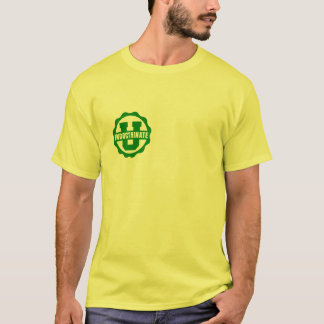 Camiseta T-shirt dianteiro & traseiro amarelo do logotipo