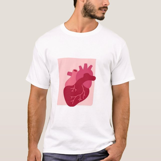 Camiseta T-shirt dinámico con corazón   (Frente)