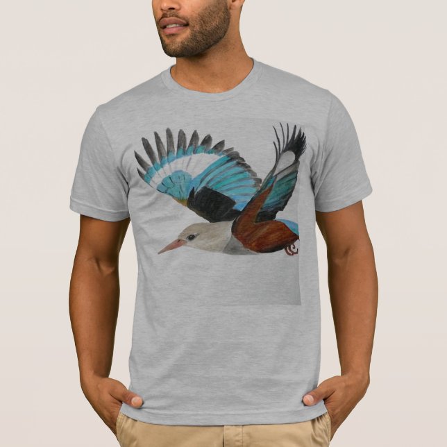 Camiseta T-shirt dirigido cinzento do martinho pescatore! (Frente)