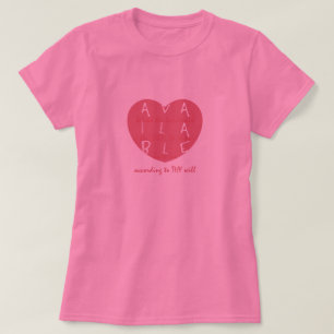 Camiseta T-shirt disponível do coração