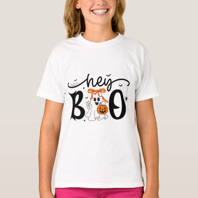 Camiseta T-Shirt Diversão Halloween - Ei Boo (Frente)