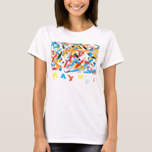 Camiseta T-shirt divertida com letras aleatórias MAYMBA