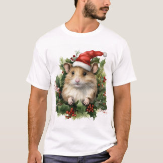 Camiseta T-shirt divertida e amorosa do rato de Natal