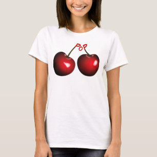 Camiseta T-shirt divertida Pop-Me - Red Sweet Cherries
