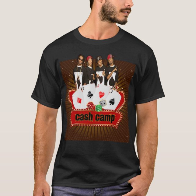 Camiseta T-shirt do acampamento do dinheiro (Frente)