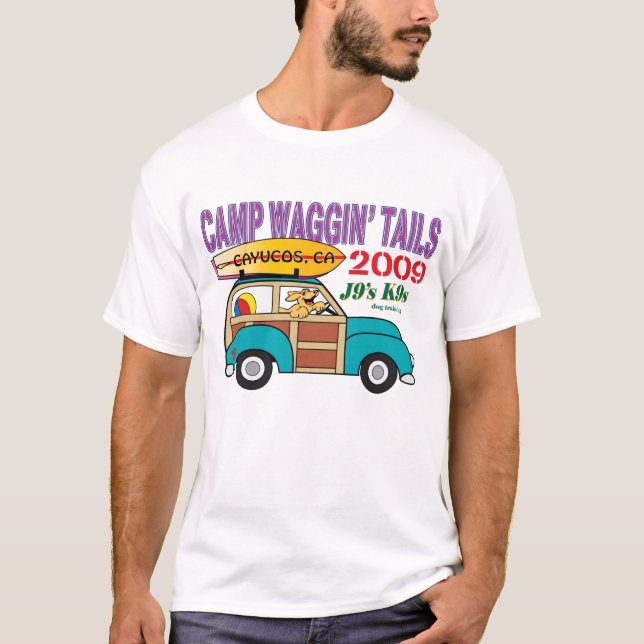 Camiseta t-shirt do acampamento do Solteiro-side (Frente)