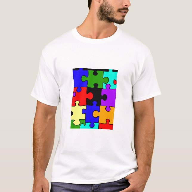 Camiseta t-shirt do adulto da parte do quebra-cabeça de (Frente)