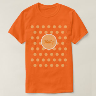 Camiseta T-Shirt do Adulto Personalizado em Bolinhas (Laran