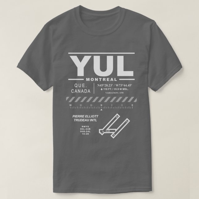 Camiseta T-Shirt do Aeroporto Internacional de Montreal Tru (Frente do Design)