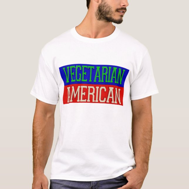 Camiseta T-shirt do americano do vegetariano (Frente)