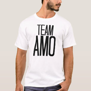 Camiseta T-shirt do Amo da equipe no branco