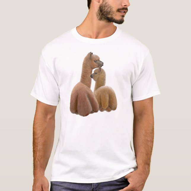 Camiseta T-shirt do amor da alpaca (Frente)