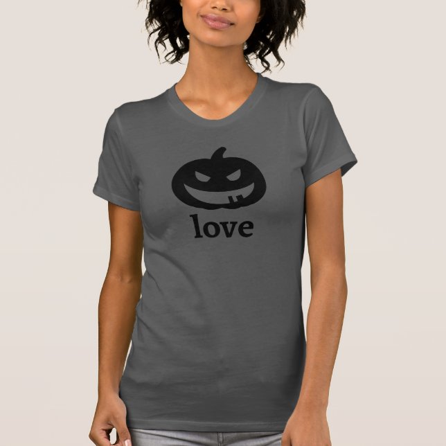Camiseta T-shirt do amor de Jack O'Lantern (Frente)