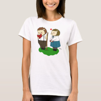 Camiseta T-shirt do "amor" de Kolya e de Melaniya
