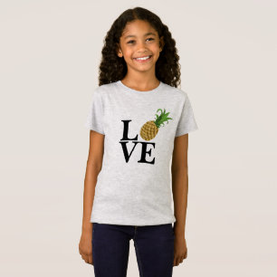 Camiseta T-shirt do amor do abacaxi da menina