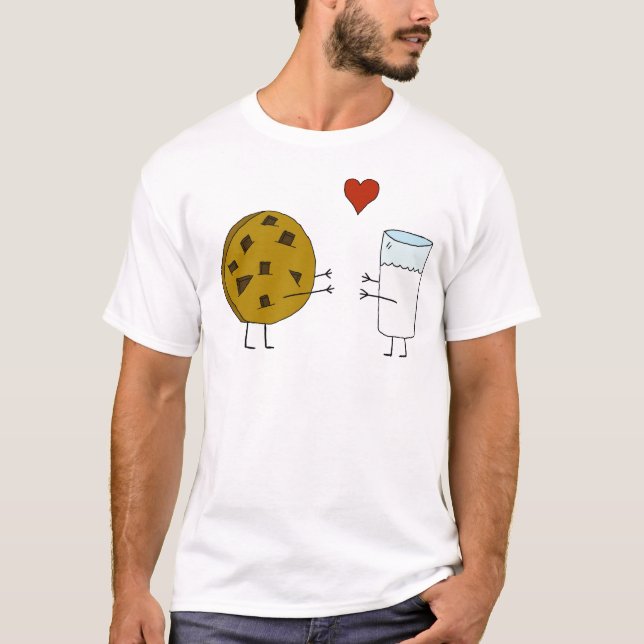 Camiseta T-shirt do amor do biscoito & do leite (Frente)