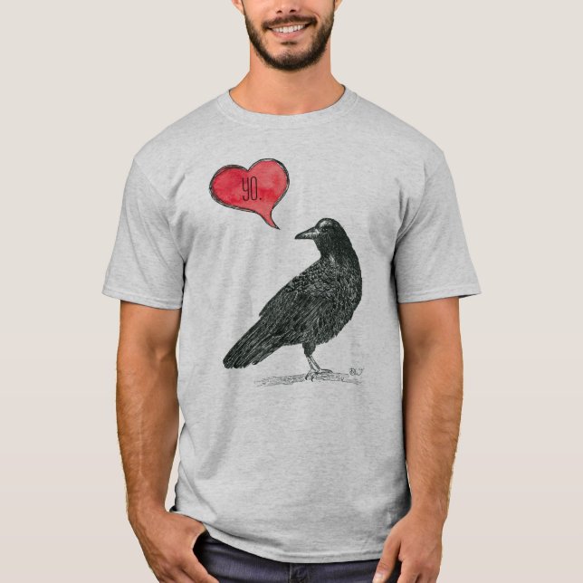 Camiseta T-shirt do amor do corvo (Frente)