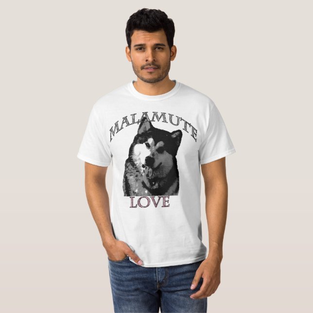 Camiseta T-shirt do amor do Malamute (Frente Completa)