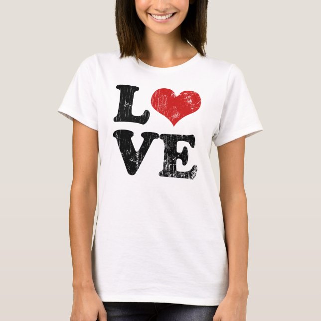 Camiseta T-shirt do amor do vintage (Frente)