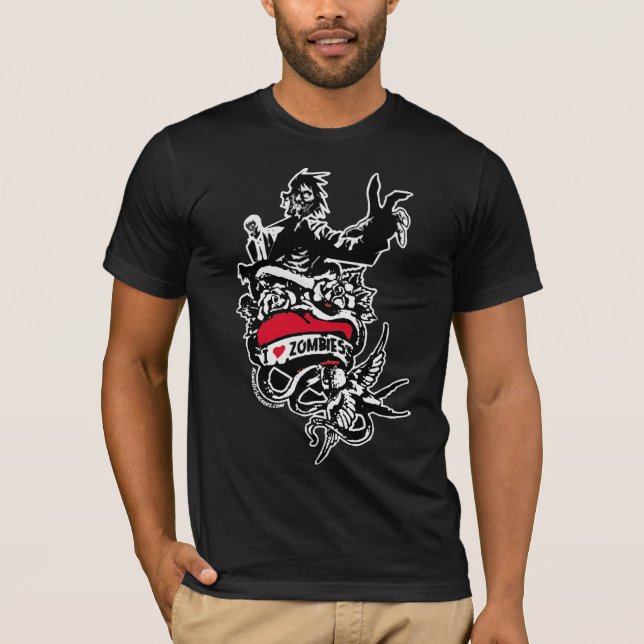 Camiseta T-shirt do amor do zombi (Frente)