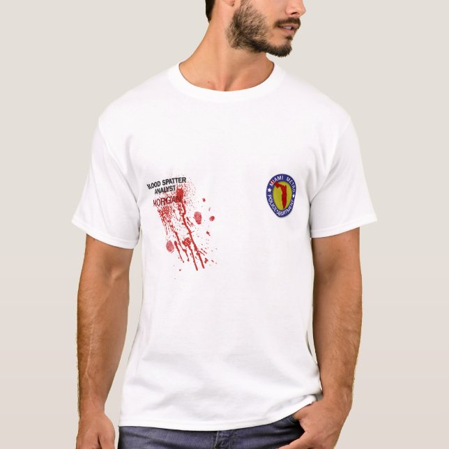 Camiseta T-shirt do analista do Spatter do sangue (Frente)