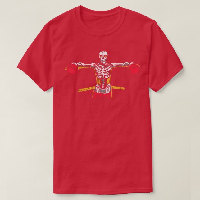 Camiseta T-Shirt do anel de boxe do esqueleto (Frente do Design)