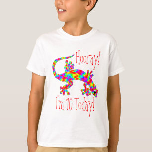 Camiseta T-shirt do aniversário da salamandra do arco-íri