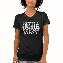 T-shirt do ANIVERSÁRIO do divertimento DEZESSEIS