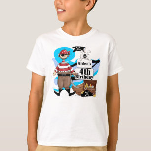 Camiseta T-shirt do aniversário do pirata feito sob