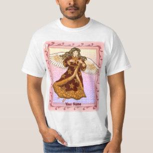 Camiseta T-shirt do anjo da estrela do Natal