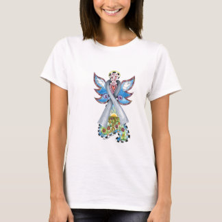 Camiseta T-shirt do anjo da fita do cancro cerebral