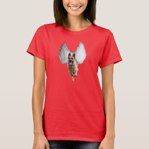 Camiseta T-shirt do anjo do german shepherd das mulheres