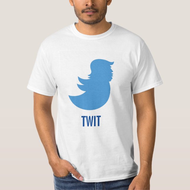 Camiseta T-shirt do Anti-Trunfo: Donald Trump "TWIT " (Frente)