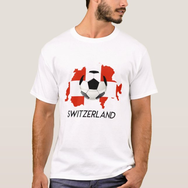 Camiseta T-shirt do apoiador da equipe de futebol de suiça (Frente)