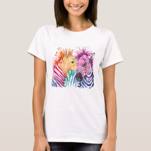 Camiseta T-shirt do arco-íris da zebra